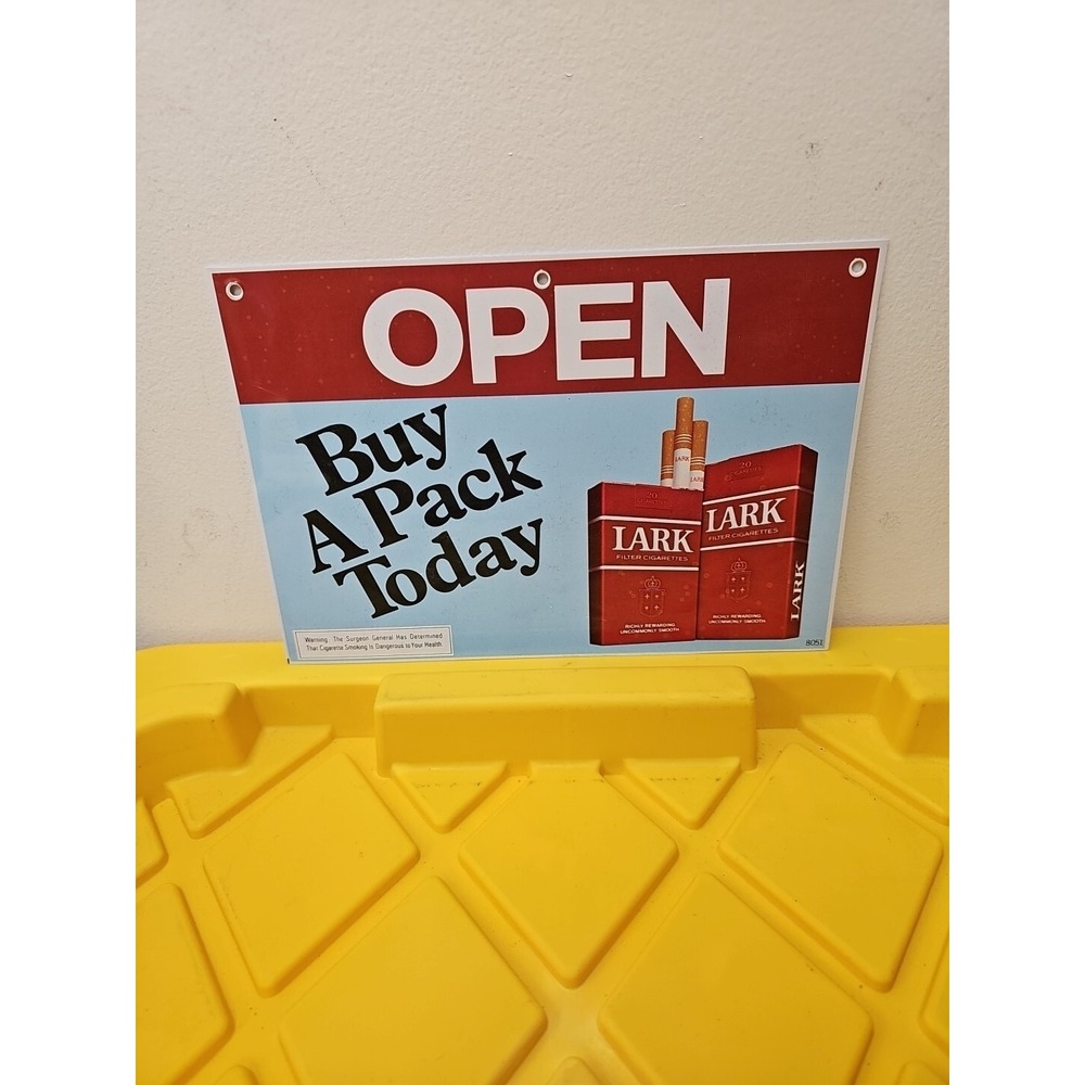 Lark Cigarette Open-Closed Display Sign 7x10 Rare Find‎